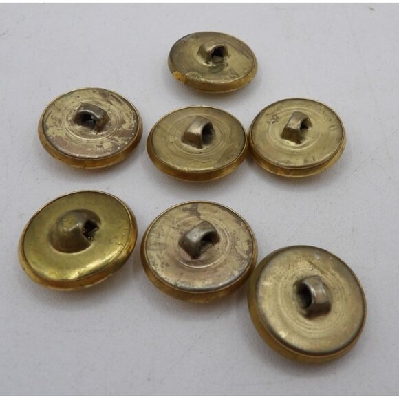 Set Of 7 Gold Tone Metal Eagle Anchor Dress Jacket Buttons 3/4" Diameter - Picture 3 of 3